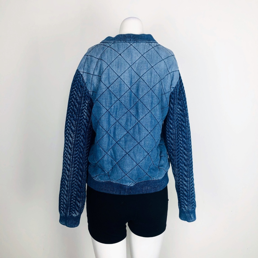 Cloth & Stone Quilted Denim Jean Chambray Bomber - Picture 7 of 8